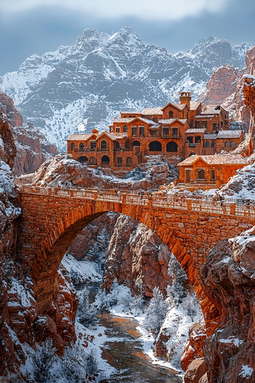 雪山峡谷酒店桥梁