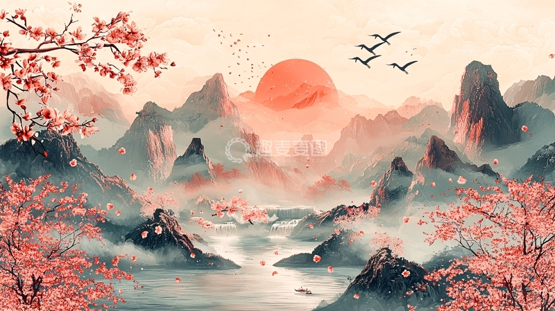 高清大图下载【趣麦麦图】水墨山水画668