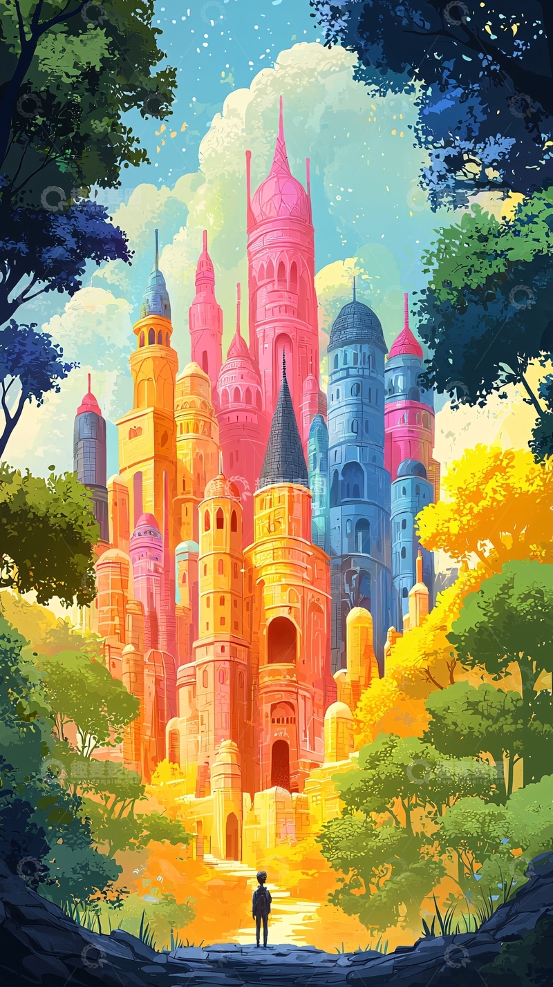 高清大图下载【趣麦麦图】童话色彩城堡
