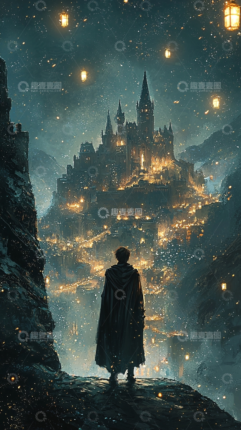 高清大图下载【趣麦麦图】夜晚城堡