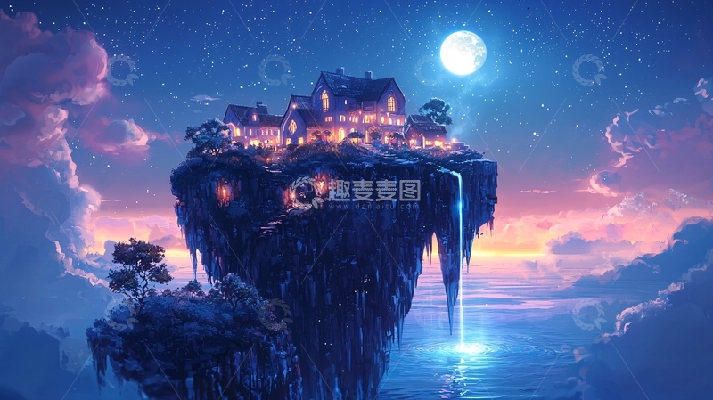 高清大图下载【趣麦麦图】悬崖上的梦幻小屋