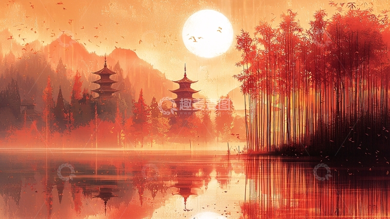 高清大图下载【趣麦麦图】日落景色