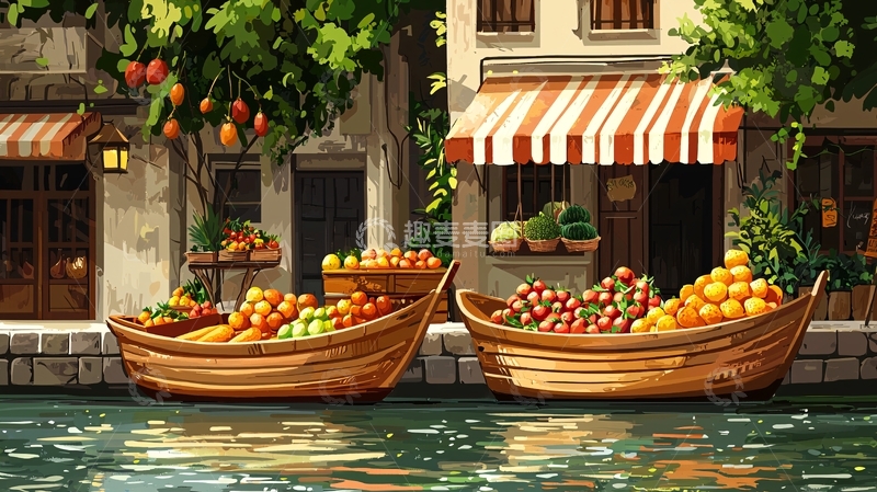 高清大图下载【趣麦麦图】文艺复古水果摊