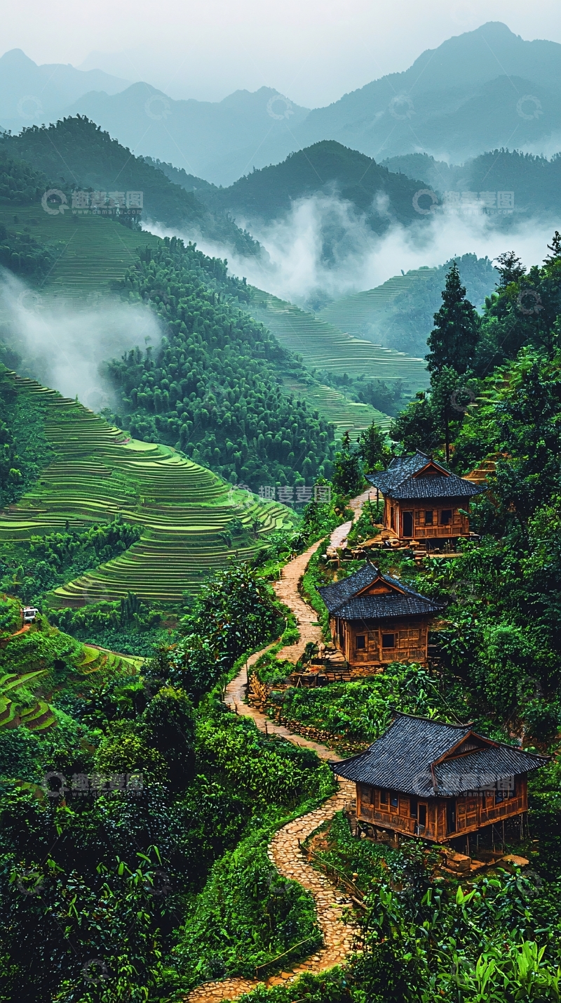 高清大图下载【趣麦麦图】山间木屋