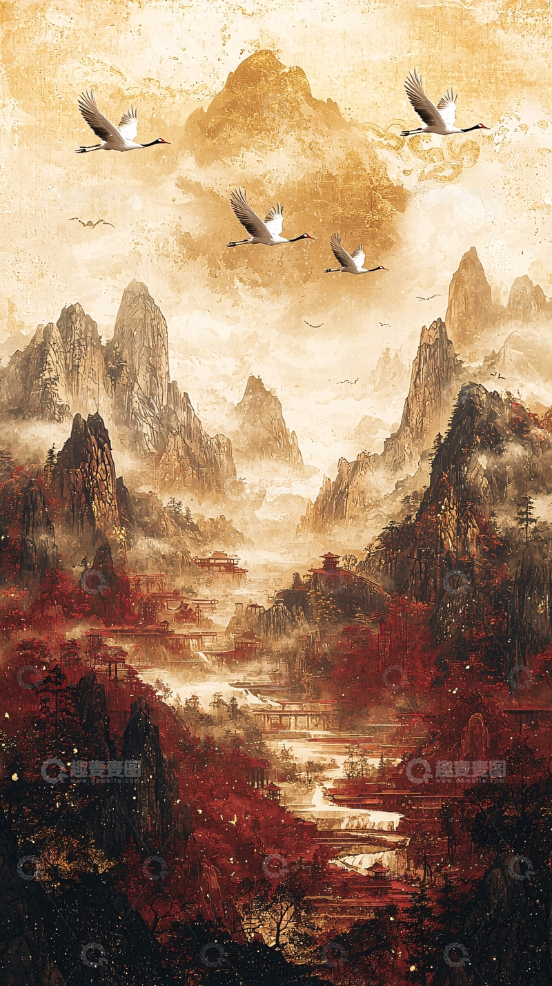 高清大图下载【趣麦麦图】水墨丹青山水画