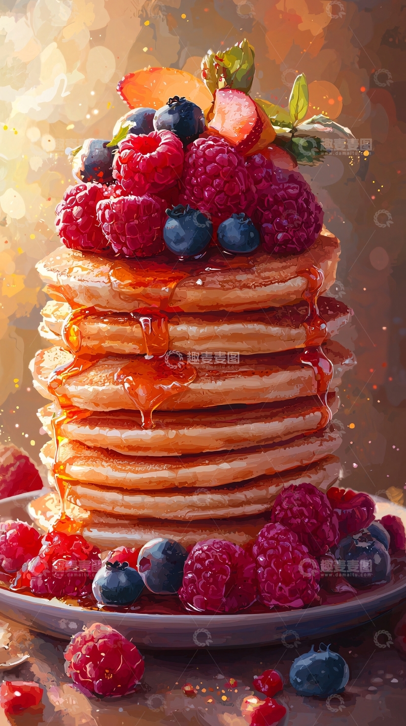 高清大图下载【趣麦麦图】美味松饼配浆果