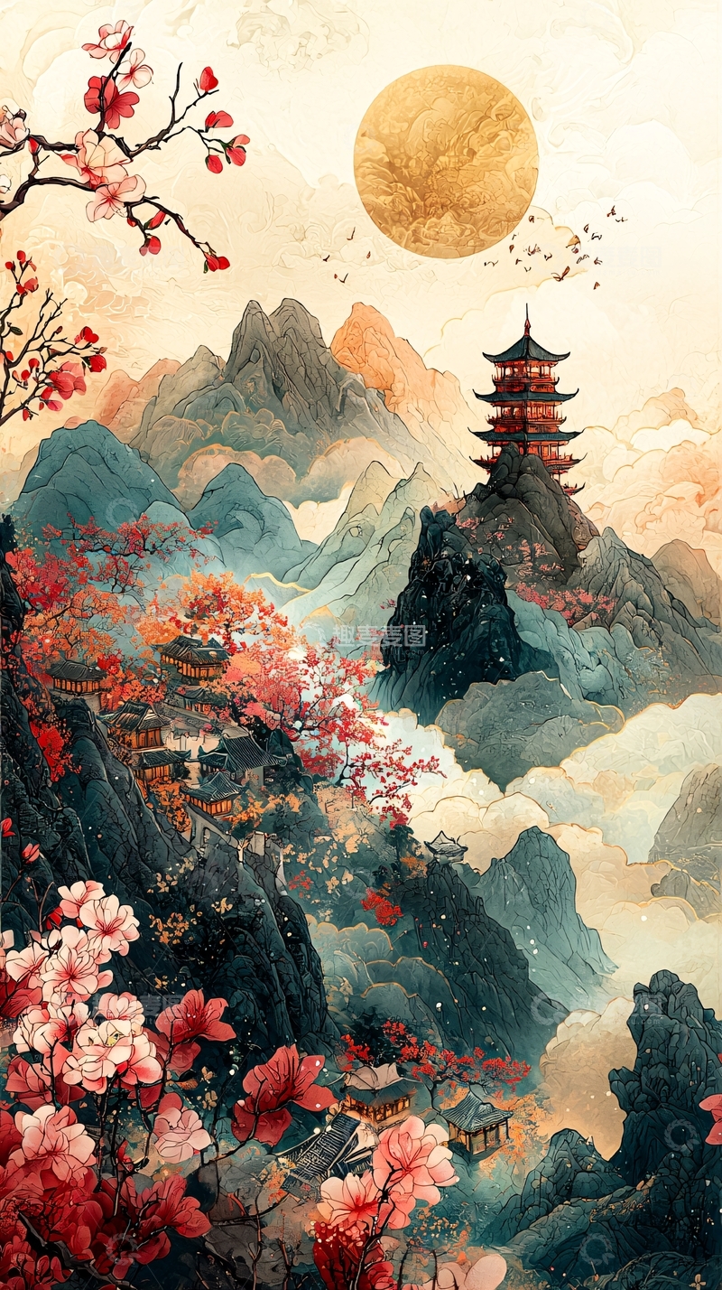 高清大图下载【趣麦麦图】水墨山水画682