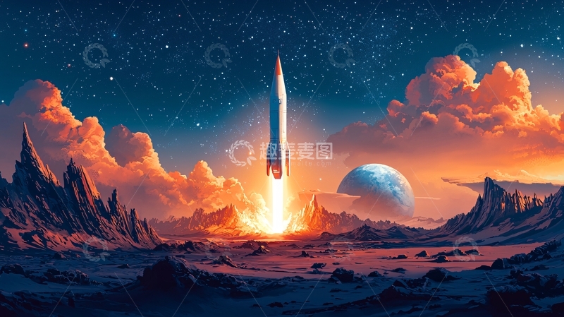高清大图下载【趣麦麦图】火箭发射
