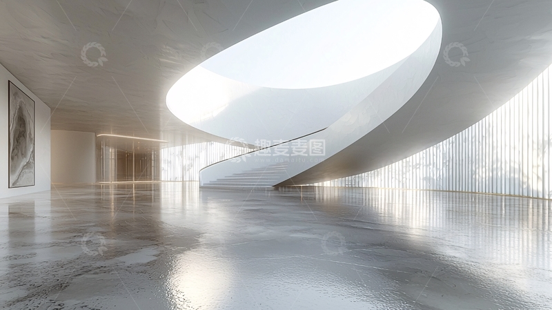 高清大图下载【趣麦麦图】现代简约旋转楼梯