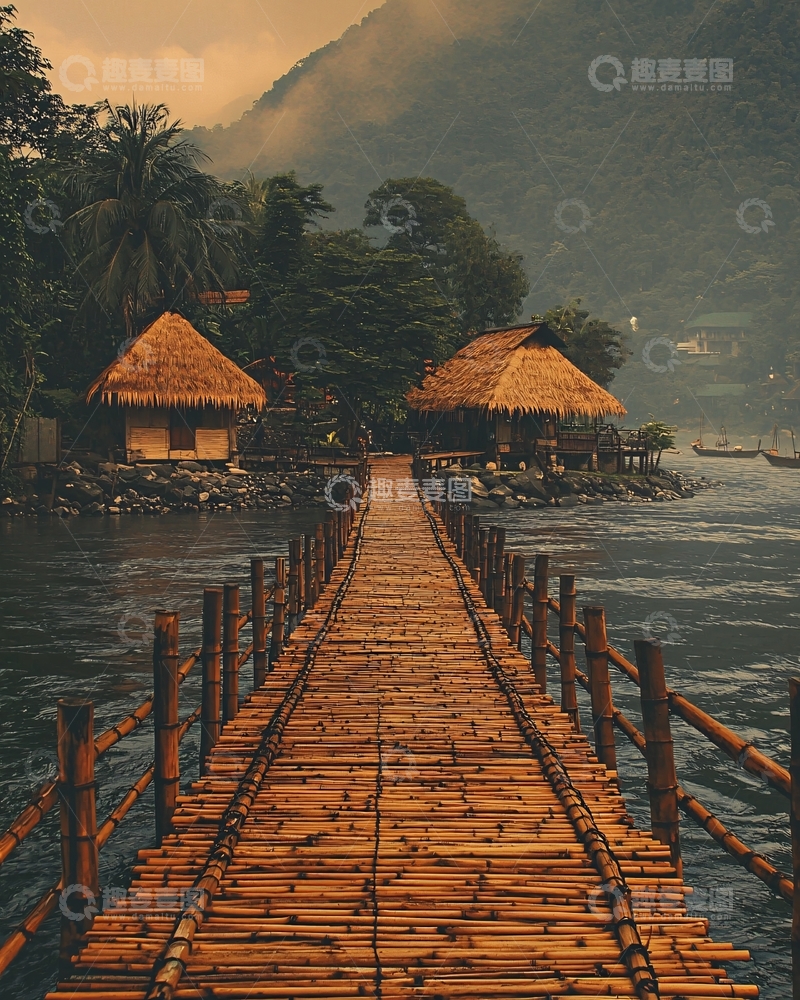高清大图下载【趣麦麦图】竹桥