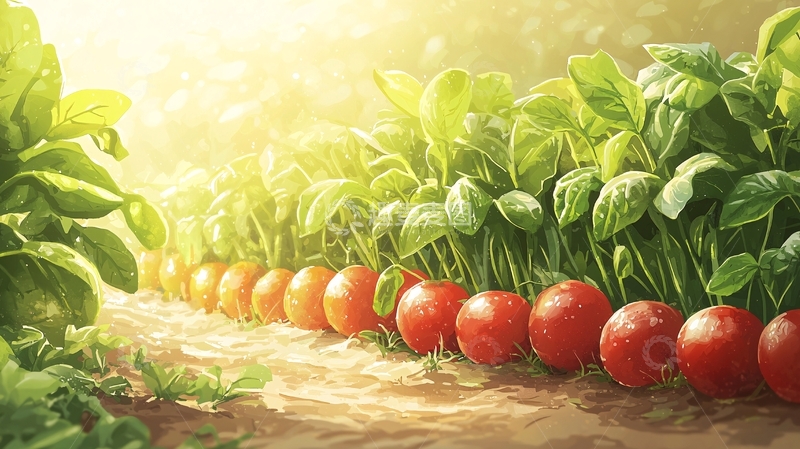 高清大图下载【趣麦麦图】阳光下红萝卜田园