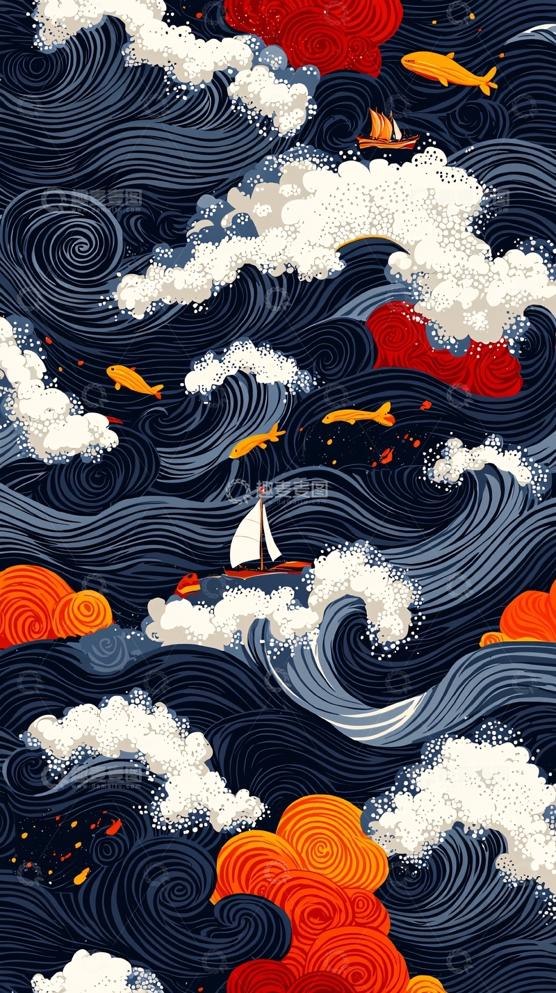 高清大图下载【趣麦麦图】抽象波浪