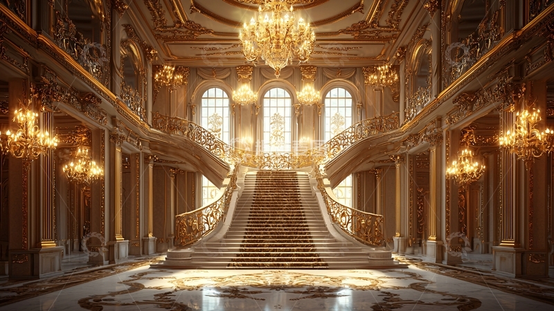 高清大图下载【趣麦麦图】奢华欧式宫殿大厅