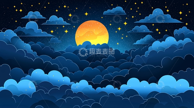 高清大图下载【趣麦麦图】云海明月