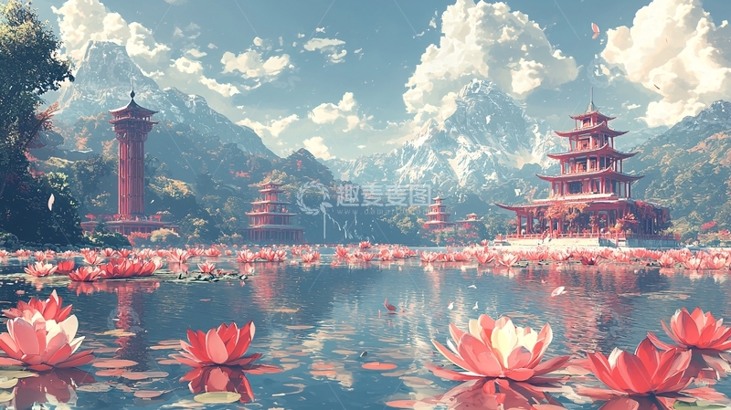 高清大图下载【趣麦麦图】粉色莲花