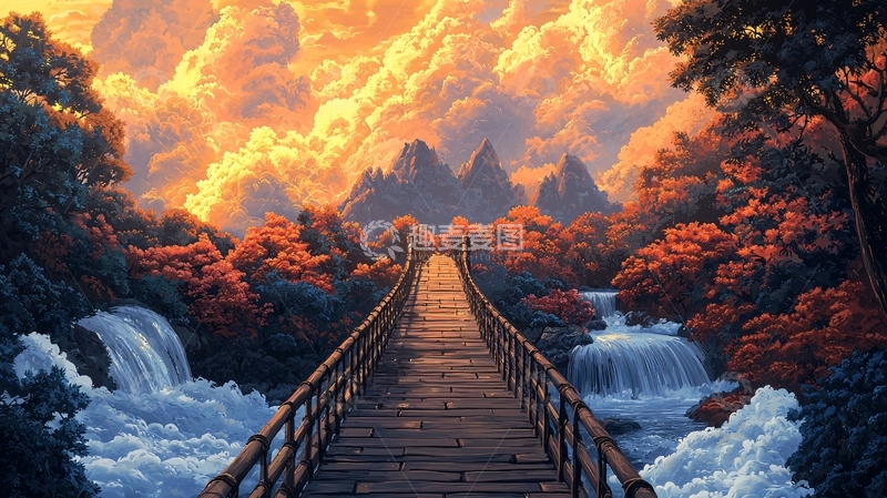 高清大图下载【趣麦麦图】梦幻仙境桥梁