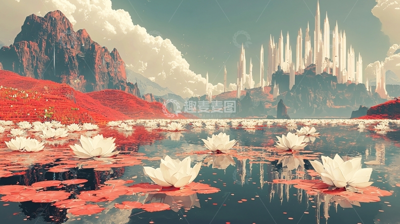 高清大图下载【趣麦麦图】奇幻山水画