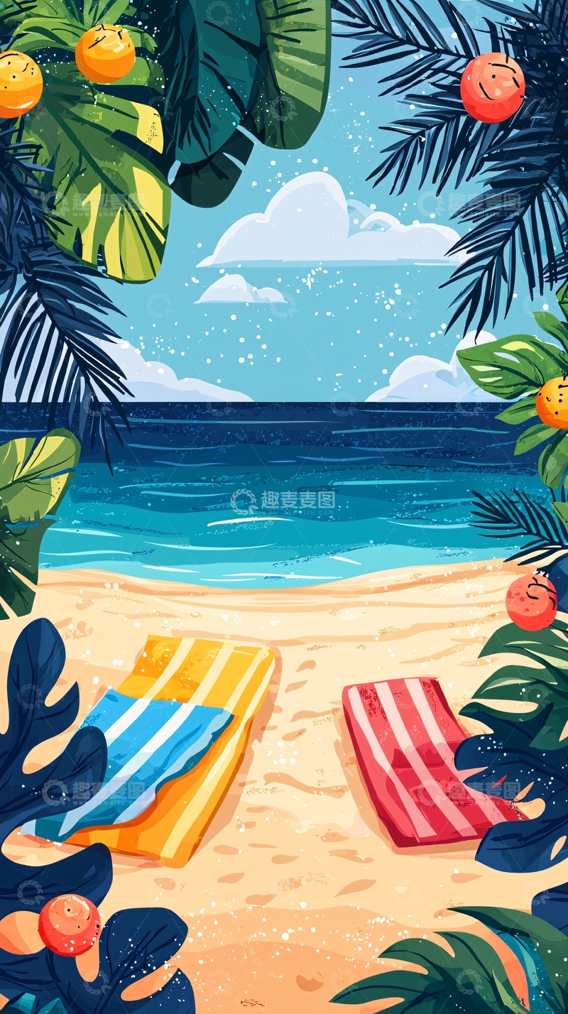 高清大图下载【趣麦麦图】热带海滩度假风景
