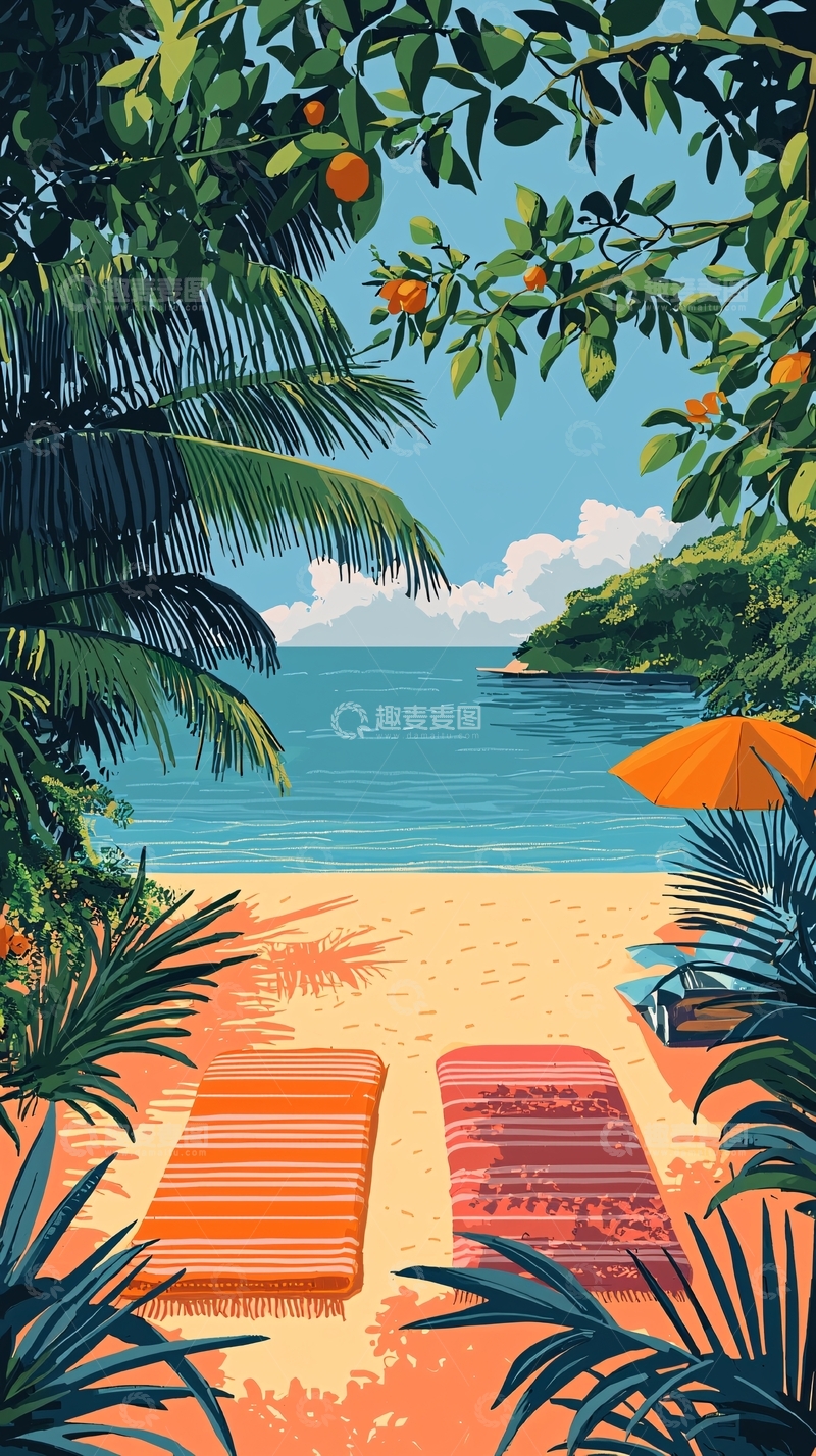 高清大图下载【趣麦麦图】热带海滩度假胜地