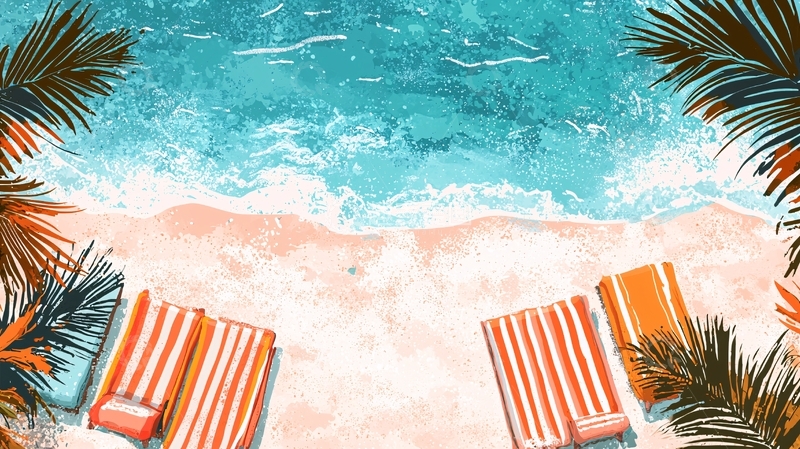 高清大图下载【趣麦麦图】海滩度假躺椅