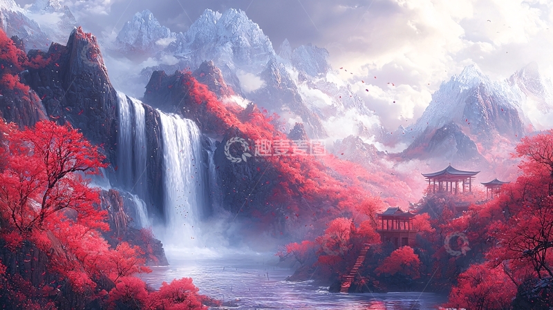 高清大图下载【趣麦麦图】水墨山水画688