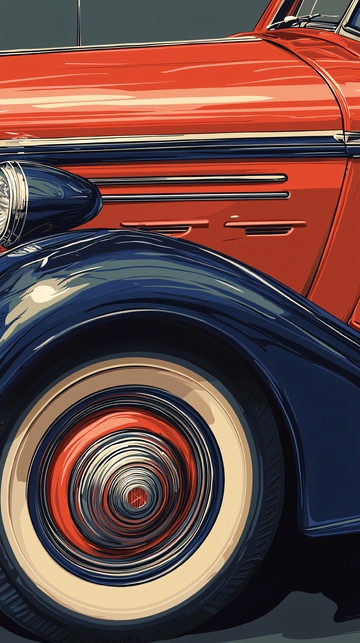 复古汽车局部特写