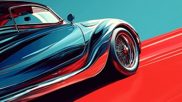 复古跑车侧身特写