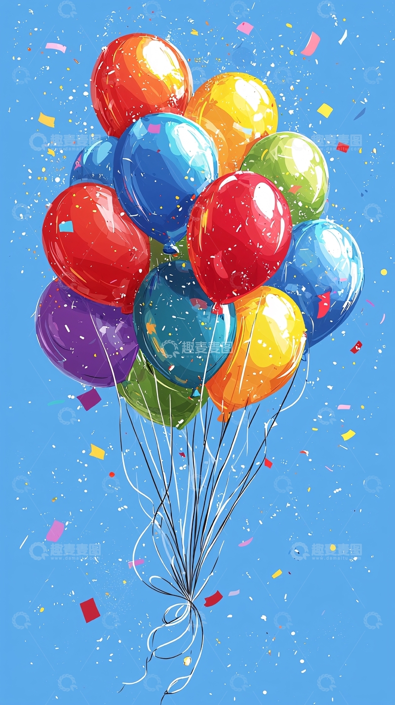 高清大图下载【趣麦麦图】彩色气球