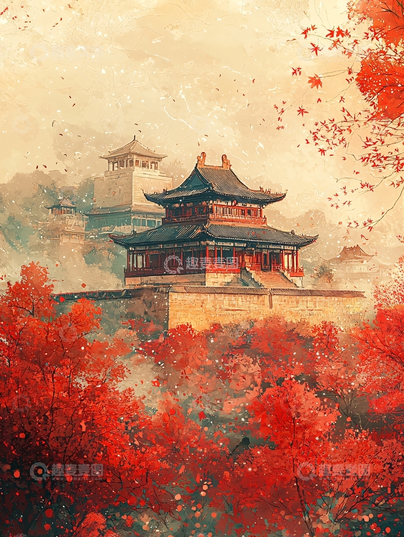 高清大图下载【趣麦麦图】水墨古建筑