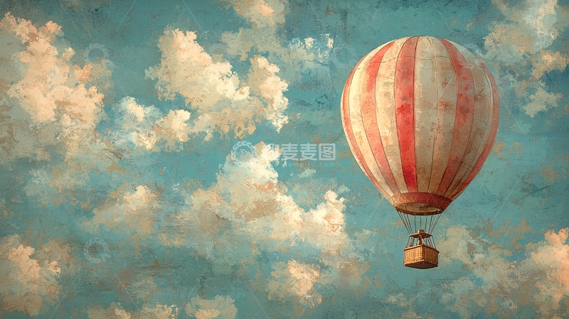 高清大图下载【趣麦麦图】复古热气球
