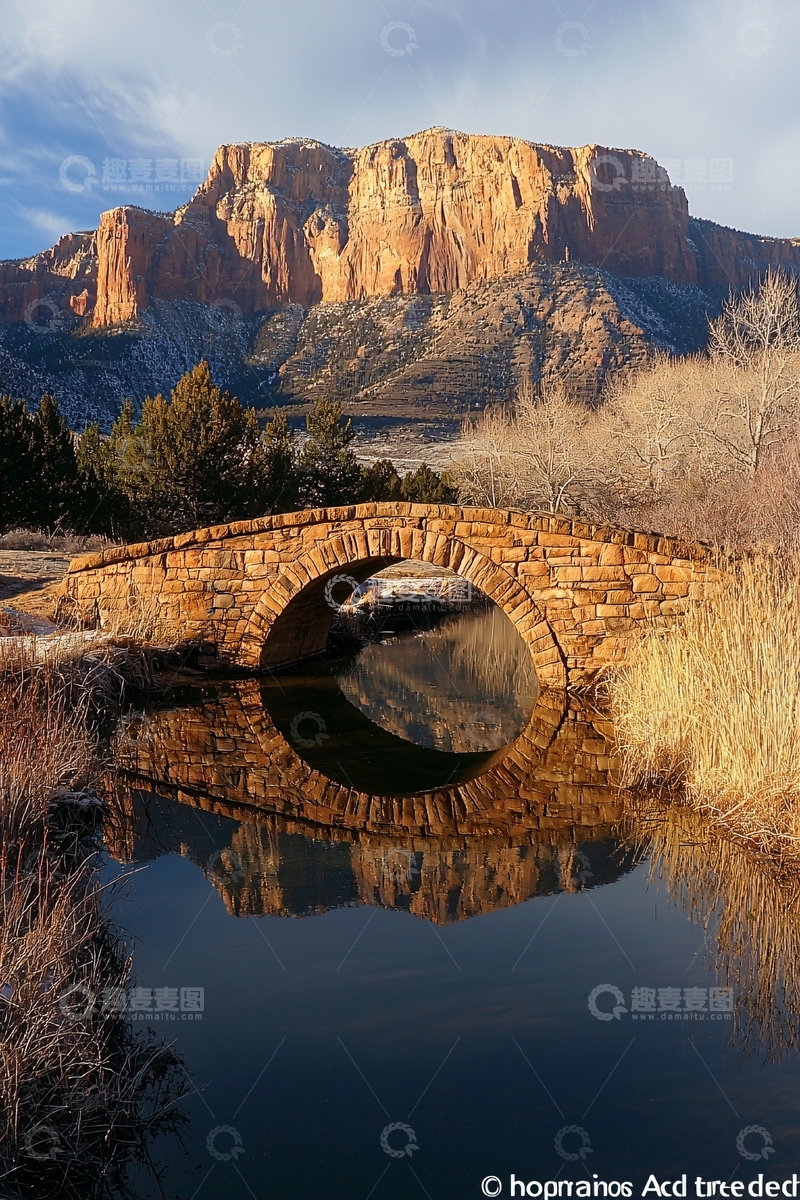 高清大图下载【趣麦麦图】石桥倒影