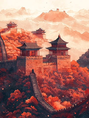 长城秋景图