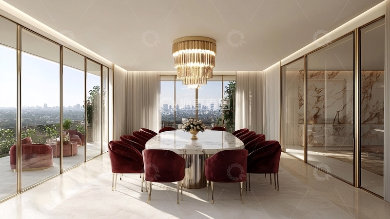 高清大图下载【趣麦麦图】现代轻奢餐厅设计