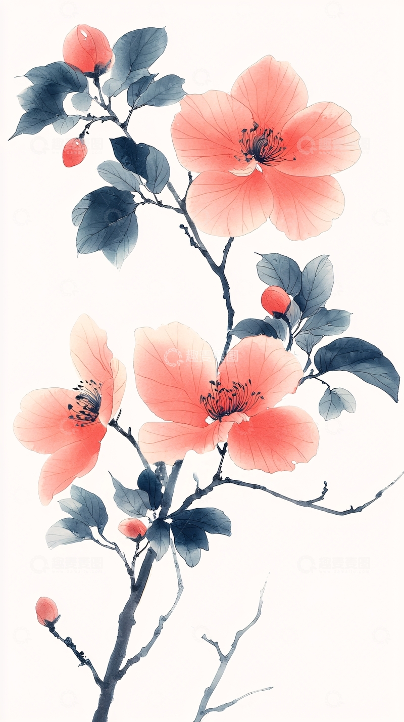 高清大图下载【趣麦麦图】水墨花卉