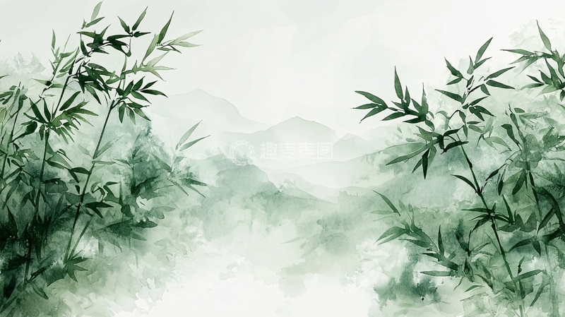 高清大图下载【趣麦麦图】水墨画竹林