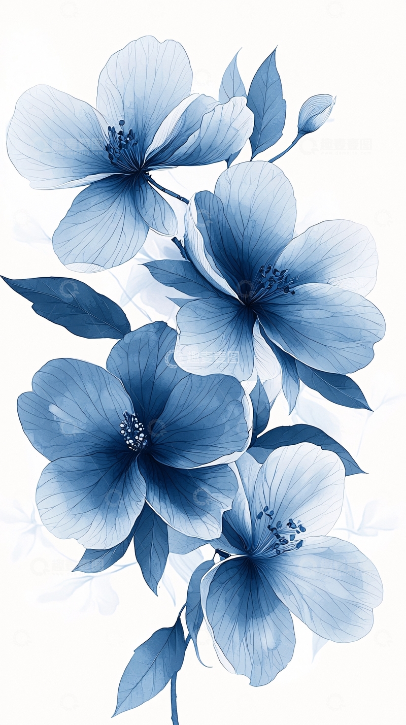 高清大图下载【趣麦麦图】蓝色花朵