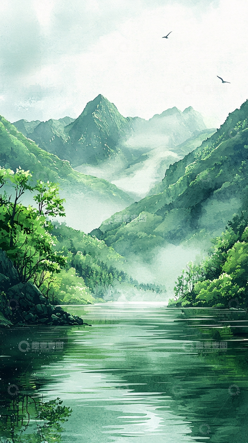 高清大图下载【趣麦麦图】水墨画山水