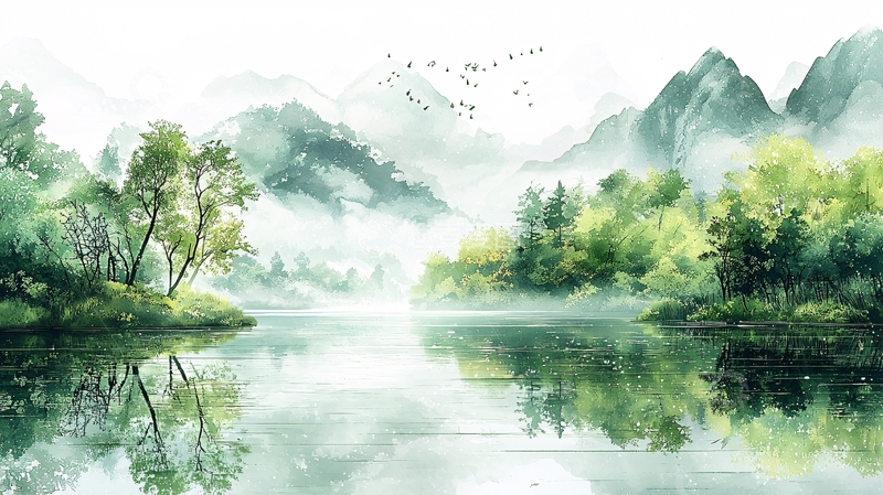 高清大图下载【趣麦麦图】水墨山水画695