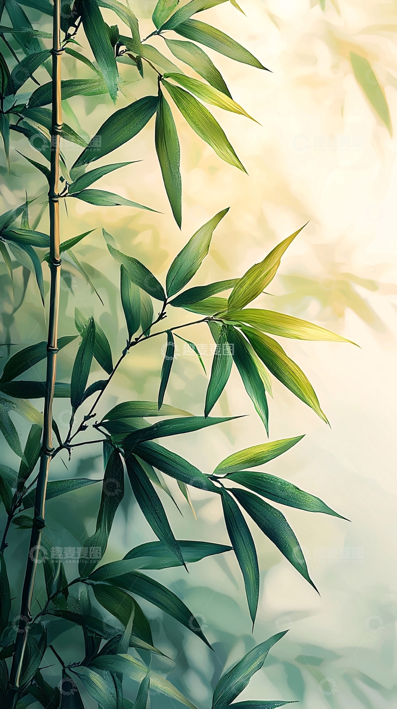 高清大图下载【趣麦麦图】翠绿竹叶高清壁纸