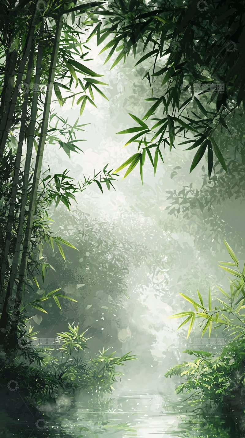 高清大图下载【趣麦麦图】竹林小径