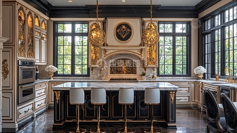高清大图下载【趣麦麦图】奢华欧式厨房