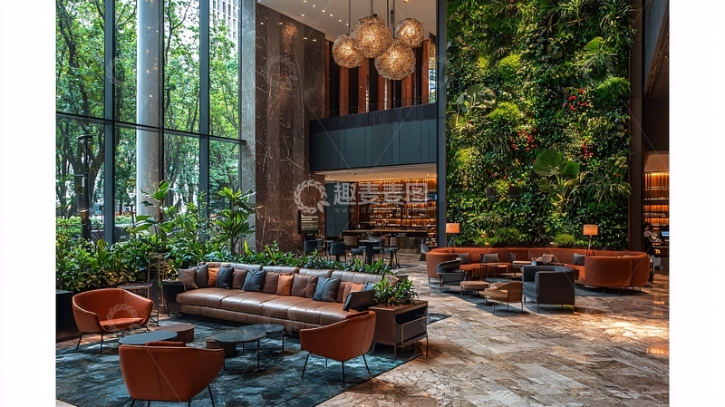 高清大图下载【趣麦麦图】酒店大堂绿植设计