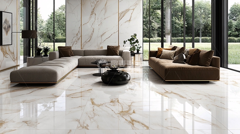 高清大图下载【趣麦麦图】现代简约风格客厅大理石瓷砖