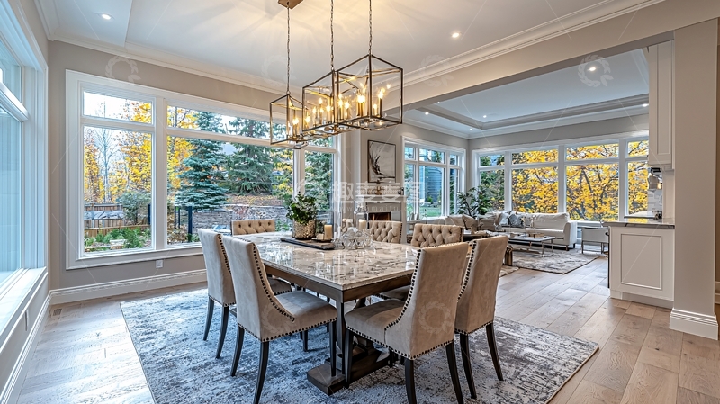 高清大图下载【趣麦麦图】明亮宽敞的现代化餐厅