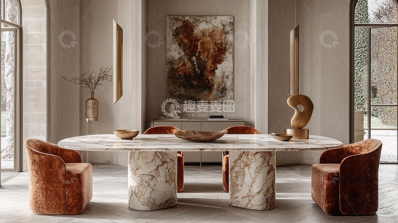 高清大图下载【趣麦麦图】现代轻奢餐厅设计