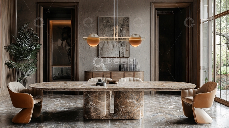 高清大图下载【趣麦麦图】轻奢现代简约餐厅设计