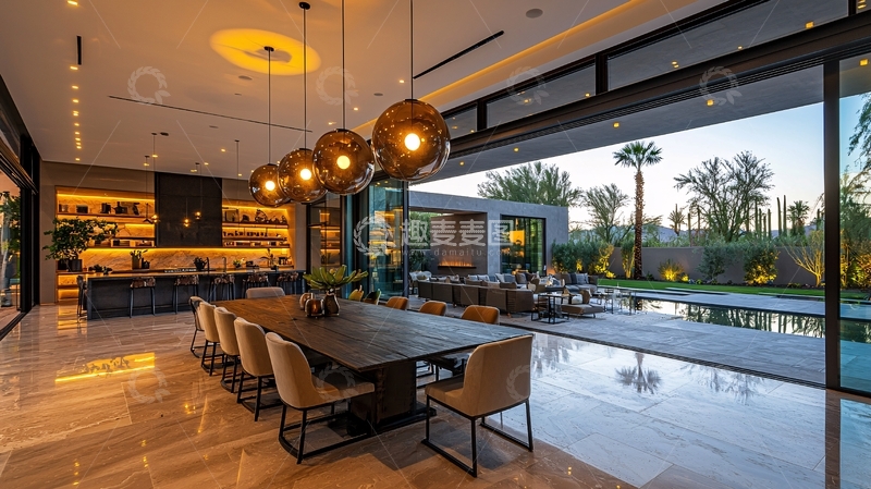 高清大图下载【趣麦麦图】现代风格豪宅餐厅