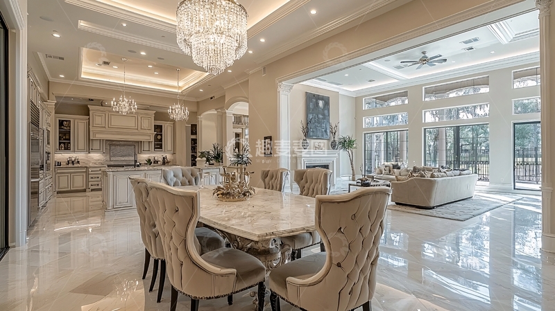 高清大图下载【趣麦麦图】奢华开放式厨房餐厅