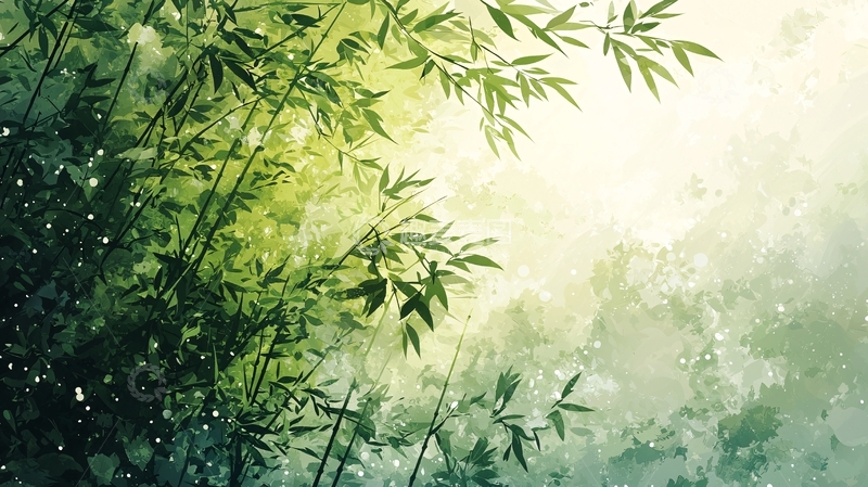 高清大图下载【趣麦麦图】阳光透过竹林