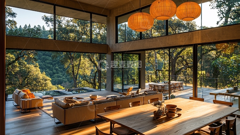 高清大图下载【趣麦麦图】现代简约别墅客厅